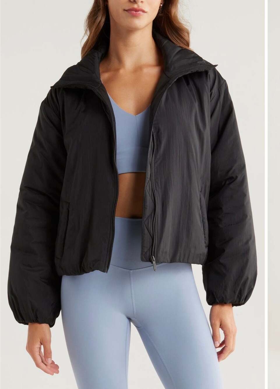 Zella Elevate Insulated Jacket Black Size Medium NEW active bomber